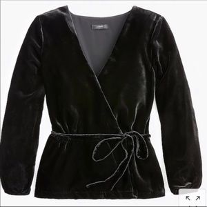NWT Velvet J Crew Black Wrap Blouse